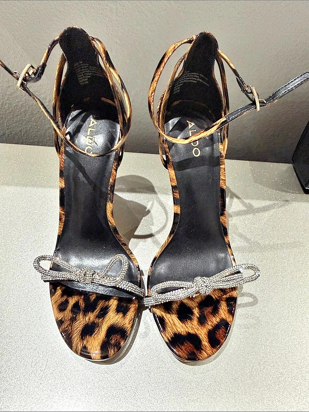 Aldo Serene Leopard Print Rhinestone Heels